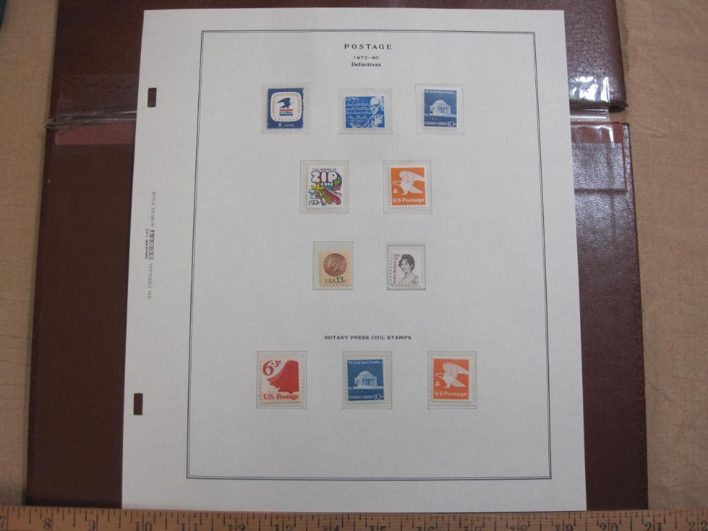 Completed official Scott album page including 1972-80 Definitives and Rotary Press Coil stamps; all