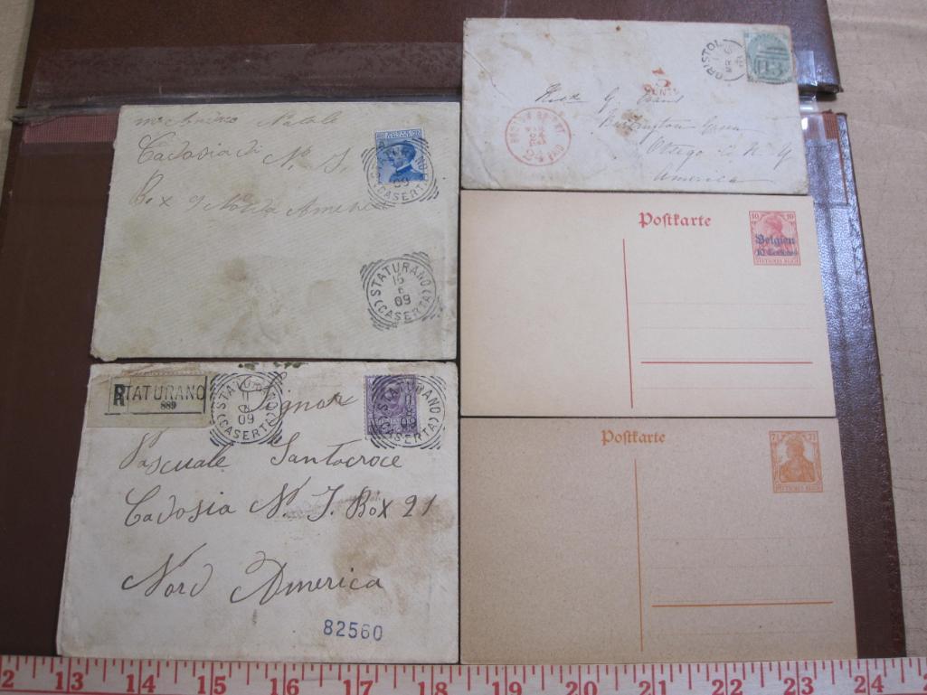 Lot of five pieces of philatelic ephemera