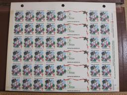 Lot includes one sheet of 1985 American Lung Associaion Christmas Seals & Gift Tags AND one sheet of