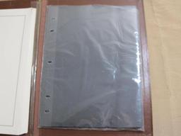 Lot of more than three dozen blank stamp collecting album pages AND package of unused paper/plastic