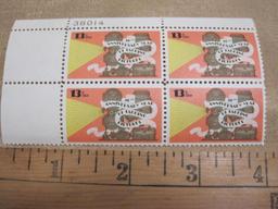 Block of 4 50th Anniversary of of Talking Pictures 13 cent US postage stamps, #1727