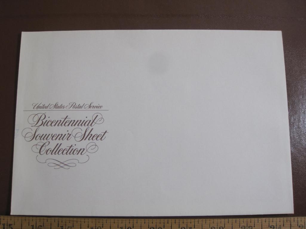 One complete 1976 US Postal Service Bicentennial Souvenir Sheet Collection; includes four souvenir