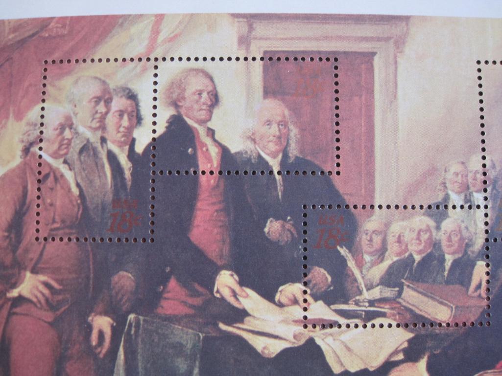 One complete 1976 US Postal Service Bicentennial Souvenir Sheet Collection; includes four souvenir