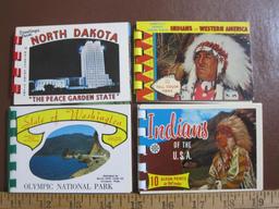 4 small (3 in. by 4. in. ) souvenir photo booklets of North Dakota, the State of Washington, Indians