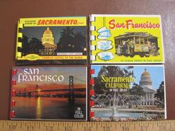 4 small (3 in. by 4. in. ) California souvenir photo booklets: 2 San Francisco, two Sacramento