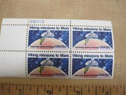 Block of 4 1978 Viking Missions to Mars 15 cent US postage stamps, #1759