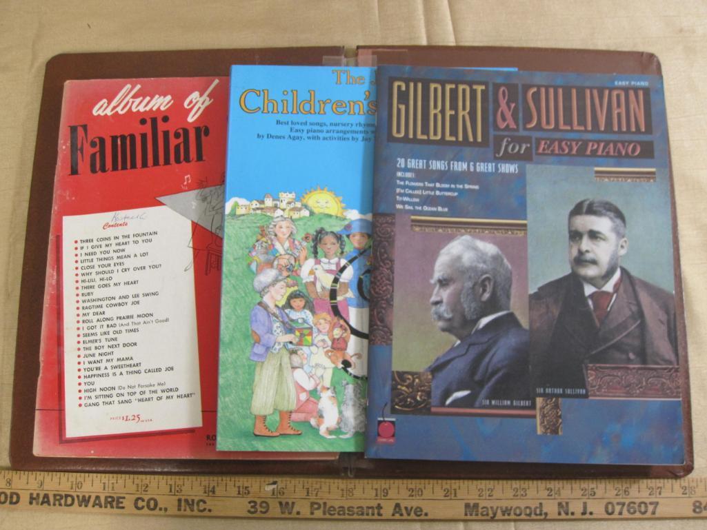 Lot of three books of piano sheet music; includes Gilbert & Sullivan for Easy Piano, The Joy of