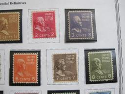 Official Scott Album page of 32 1938-54 Presidential Definitives US postage stamps of various