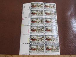 Block of 12 1974 10 cent Christmas, Currier & Ives US postage Stamps, Scott # 1551