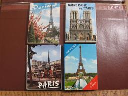 4 small Paris souvenir photo booklets, one specifically on Notre Dame de Paris