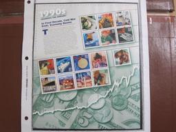 2000 souvenir sheet "Celebrate the Century, 1990s," featuring 15 33 cent US postage stamps honoring