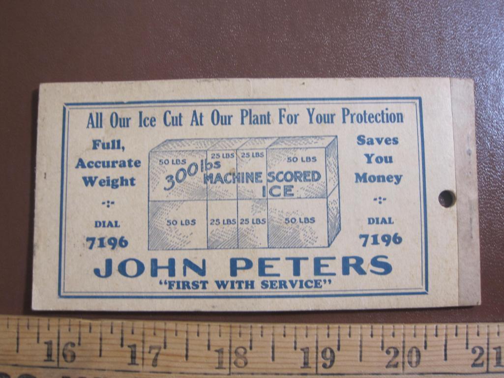 Two vintage John Peters ICE coupon books, book bumbers 691A and 692A