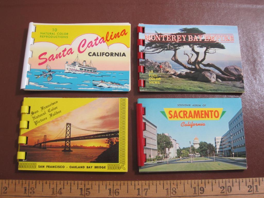 Four small California souvenir photo booklets depicting San Francisco, Sacramento, Santa Catalina