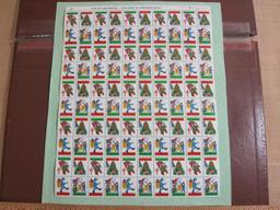 Full sheet of 100 1974 American Lung Association US Christmas seals; see pictures for condition