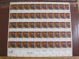 Full sheet of 50 1971 8 cent Christmas Adoration of the Seph US postage stamps, Scott # 1444