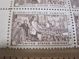 Block of 4 1958 Lincoln-Douglas Debates 4 cent US postage stamps, #1115