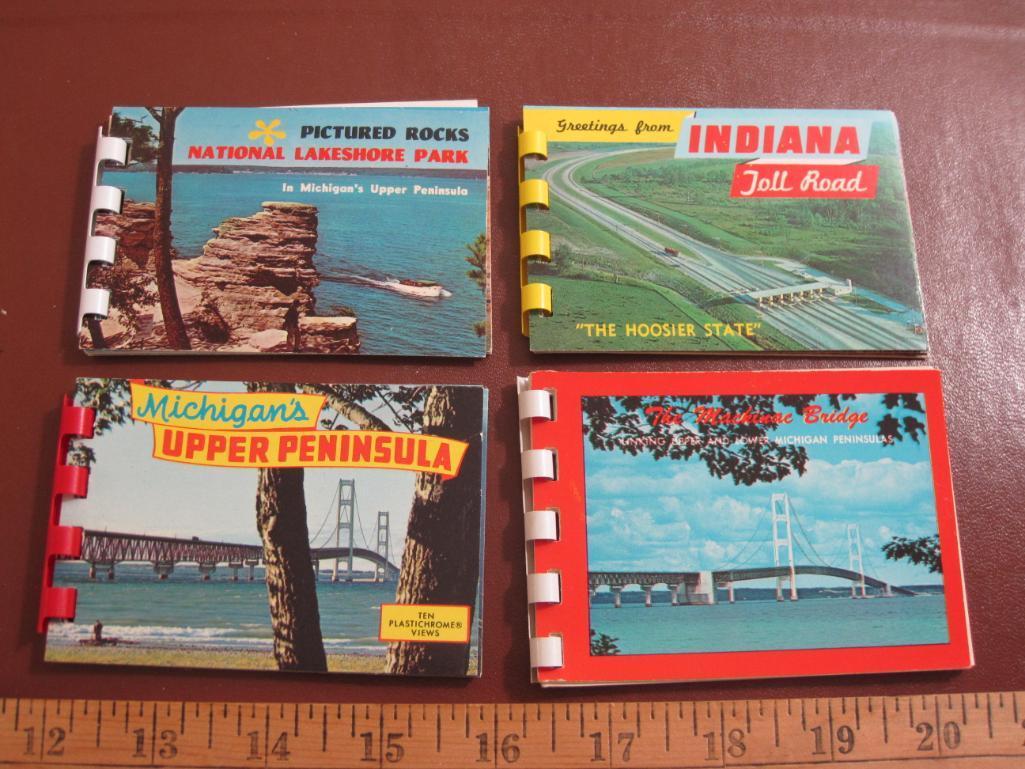 Four small souvenir photo booklets: two on Michigan's Upper Peninsula, one on the Mackinac Bridge