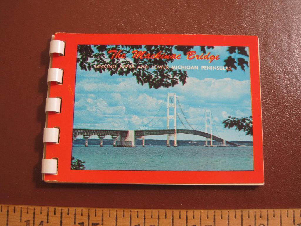 Four small souvenir photo booklets: two on Michigan's Upper Peninsula, one on the Mackinac Bridge