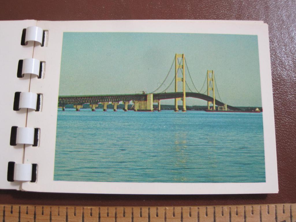 Four small souvenir photo booklets: two on Michigan's Upper Peninsula, one on the Mackinac Bridge