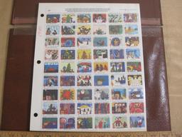 THREE full sheets of 54 1980 American Lung Association US Christmas seals; see pictures for