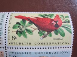 Block of 4 1972 8 cent Wildlife Conservation US postage stamps, Scott # 1464-67