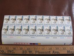 One block of 20 1979 15 cent Seeing Eye Dog US postage stamps, Scott # 1787