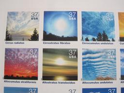 2004 Cloudscapes souvenir sheet including 15 37 cent US postage stamps depicting various