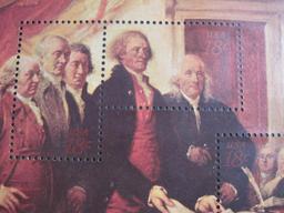 1976 "Declaration of Independence" American Revolution Bicentennial souvenir pane featuring 5 18