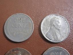 Lot of six 1943 US steel pennies