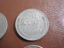 Lot of six 1943 US steel pennies