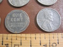 Lot of six 1943 US steel pennies