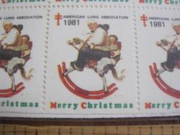 TWO full sheets of 1981 American Lung Asociation US Christmas seals; see pictures for condition