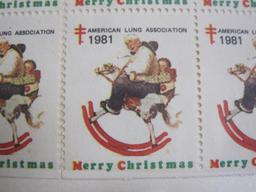 TWO full sheets of 1981 American Lung Asociation US Christmas seals; see pictures for condition