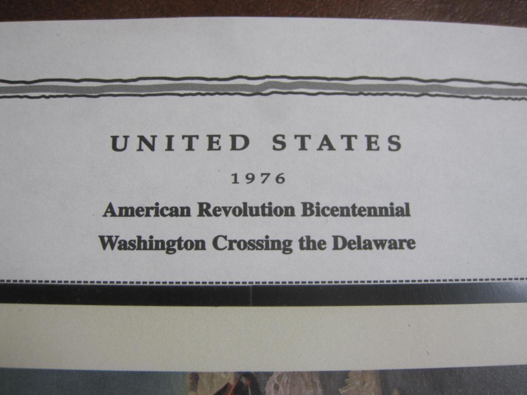 1976 "Washington Crossing the Delaware" American Revolution Bicentennial souvenir pane featuring 5
