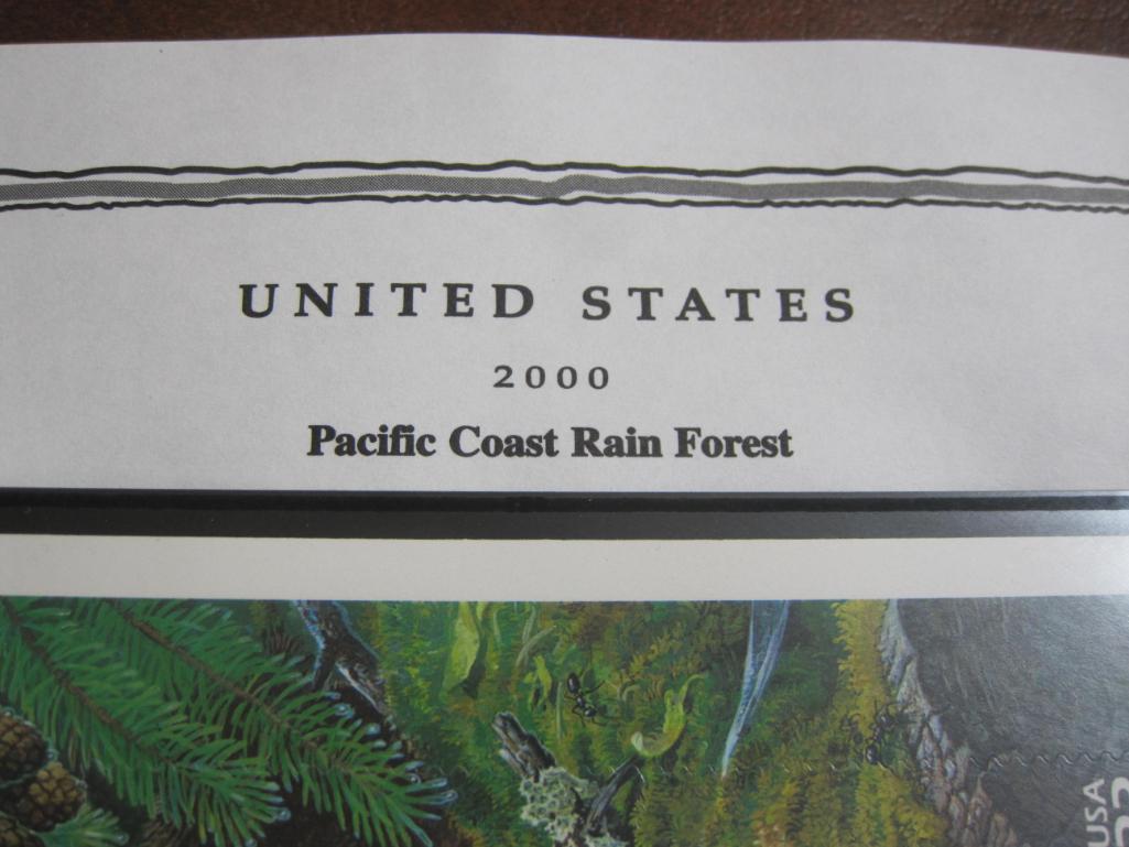 2000 "Pacific Coast Rainforest" philatelic souvenir pane featuring 10 33 cent American