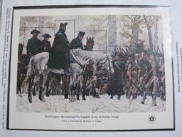 1976 "Washington Reviewing Army at Valley Forge" American Revolution Bicentennial souvenir pane