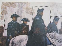 1976 "Washington Reviewing Army at Valley Forge" American Revolution Bicentennial souvenir pane