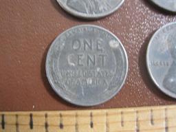 Lot of six 1943 US steel pennies