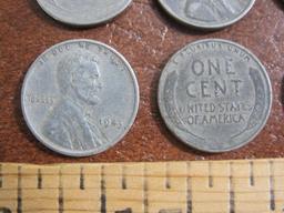 Lot of six 1943 US steel pennies