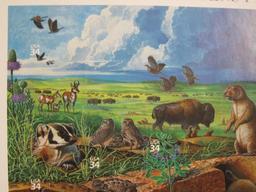 2001 "Great Plains Prairie" philatelic souvenir sheet featuring 10 34 cent American wildlife-themed