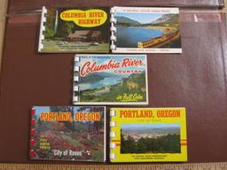 Five small Oregon souvenir photo booklets (2 on Portland, 3 on the Columbia River Highway and