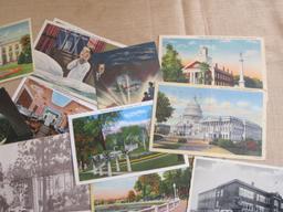 Lot of approximately two dozen locational post cards, some used incl. postage stamps and some