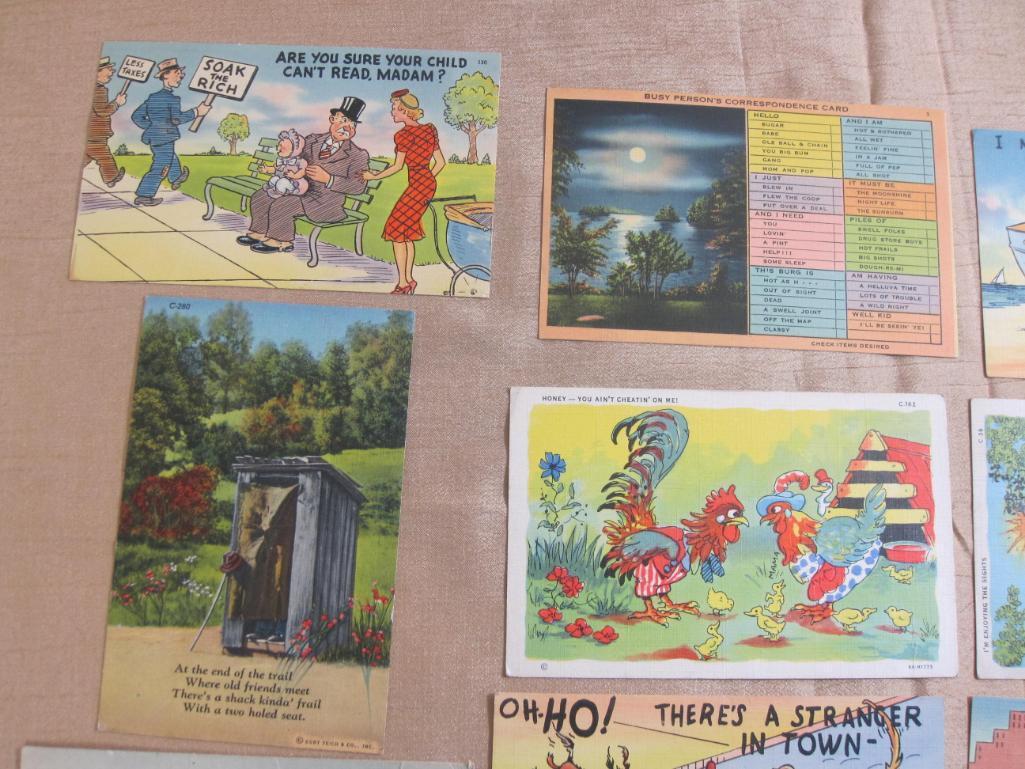 Lot of 9 vintage comedic post cards