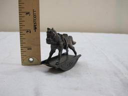 Vintage Metal Rocking Horse Pencil Sharpener, marked "Item No. 16", 3 oz