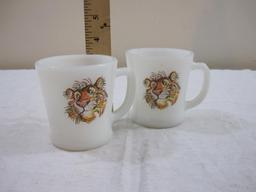 Two Vintage ESSO Tiger Fire King Coffee Mugs, Anchor Hocking, Esso/Exxon Advertising, 1 lb 2 oz