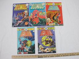 Five Issues of Beowulf Dragon Slayer Comic Books, No. 1-4 & 6, May 1975-March 1976, comics have some