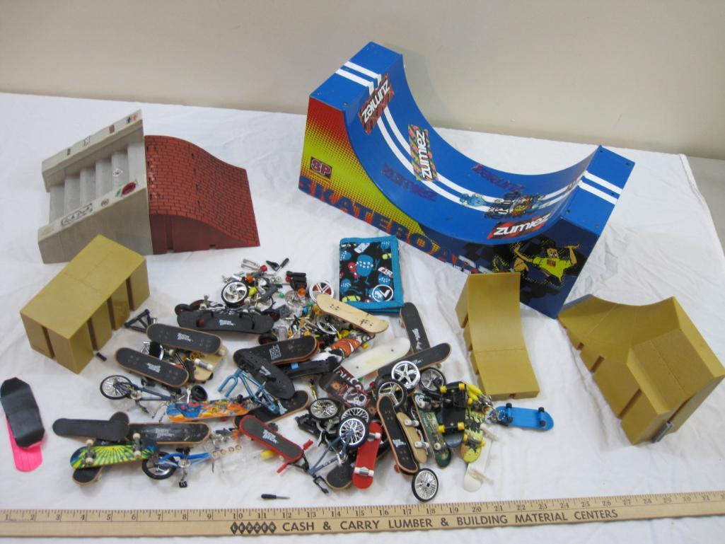 Toy Skateboard Lot including course, Tech Deck Skateboards, Bikes, and more, 4 lbs