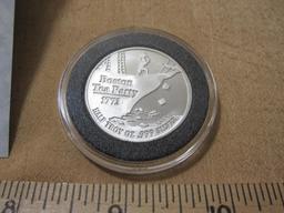 Independent Living Boston Tea Party/"Don't Tread on Me" Pure Silver Coin, with certificate of