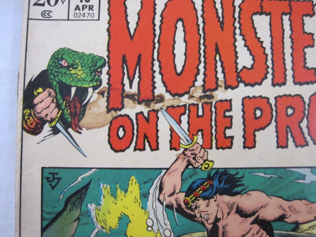 Two Bronze Age Marvel Comics including Combat Kelly and Deadly Dozen No. 3 October 1972 and Monsters