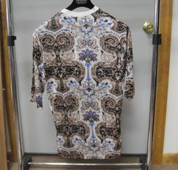 Three XL Creme De Silk 100% Silk Shirts, Riveira Pattern